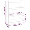 vidaXL Βιβλιοθήκη/Διαχωριστικό Χώρου Μαύρη 80x30x103,5 εκ. Μασίφ Πεύκο