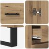 vidaXL Highboard με συρτάρι 2 pcs Artisan Oak Σύνθετο Ξύλο και Γυαλί