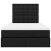 vidaXL Οθωμανικό κρεβάτι με στρώμα & LEDs Μαύρο 120x190cm Faux Leather