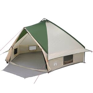 vidaXL Σκηνίτσα Teepee με στέγη Πράσινο και Λευκό 490 x 410 x 210 εκ.