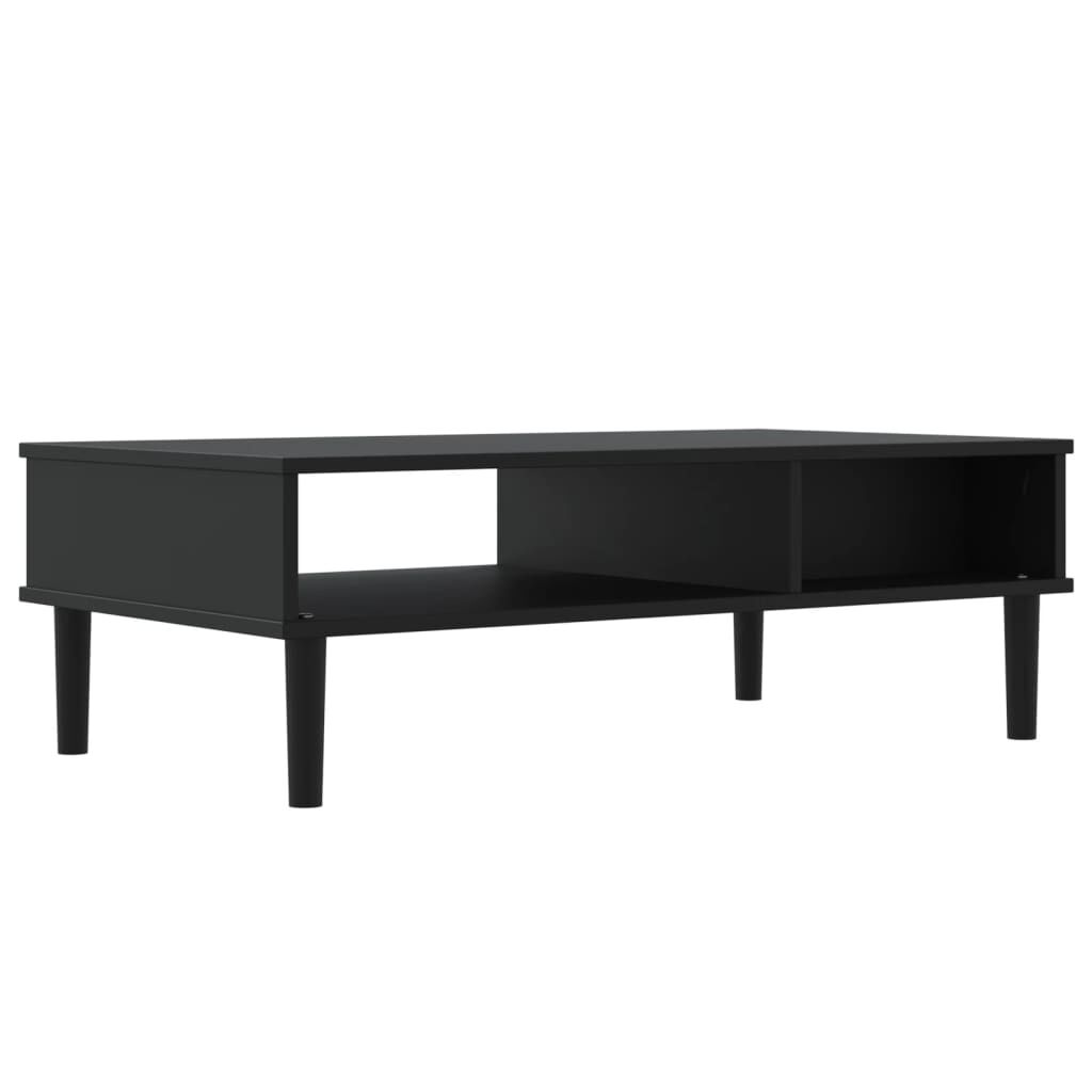 vidaXL Τραπεζάκι Σαλονιού SENJA Μαύρο / Ρατάν 100x55x33 εκ. Μασίφ Ξύλο
