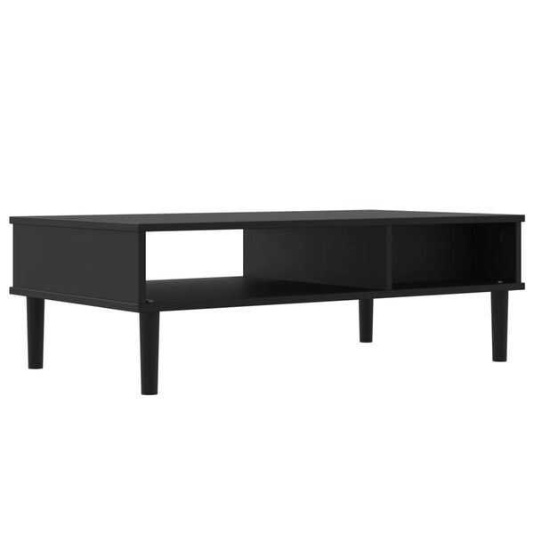 vidaXL Τραπεζάκι Σαλονιού SENJA Μαύρο / Ρατάν 100x55x33 εκ. Μασίφ Ξύλο