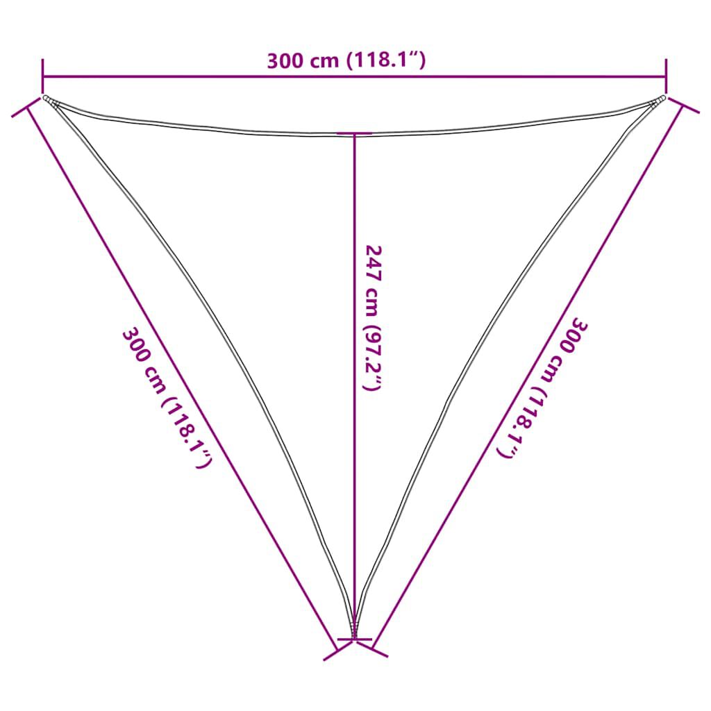 vidaXL Πανί Σκίασης Taupe 3 x 3 x 3 μ. από HDPE 160 γρ/μ²