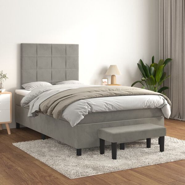 vidaXL &Kappa;&rho;&epsilon;&beta;ά&tau;&iota; Boxspring &mu;&epsilon; &Sigma;&tau;&rho;ώ&mu;&alpha; &Alpha;&nu;&omicron;&iota;&chi;&tau;ό &Gamma;&kappa;&rho;&iota; 120x200 &epsilon;&kappa;. &Beta;&epsilon;&lambda;&omicron;ύ&delta;&iota;&nu;&omicron;