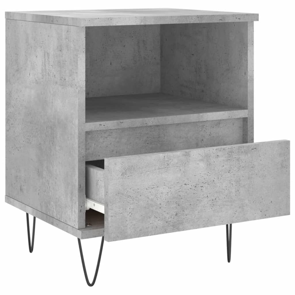 vidaXL Κομοδίνο Γκρι Σκυροδέματος 40 x 35 x 50 εκ. από Επεξεργ. Ξύλο