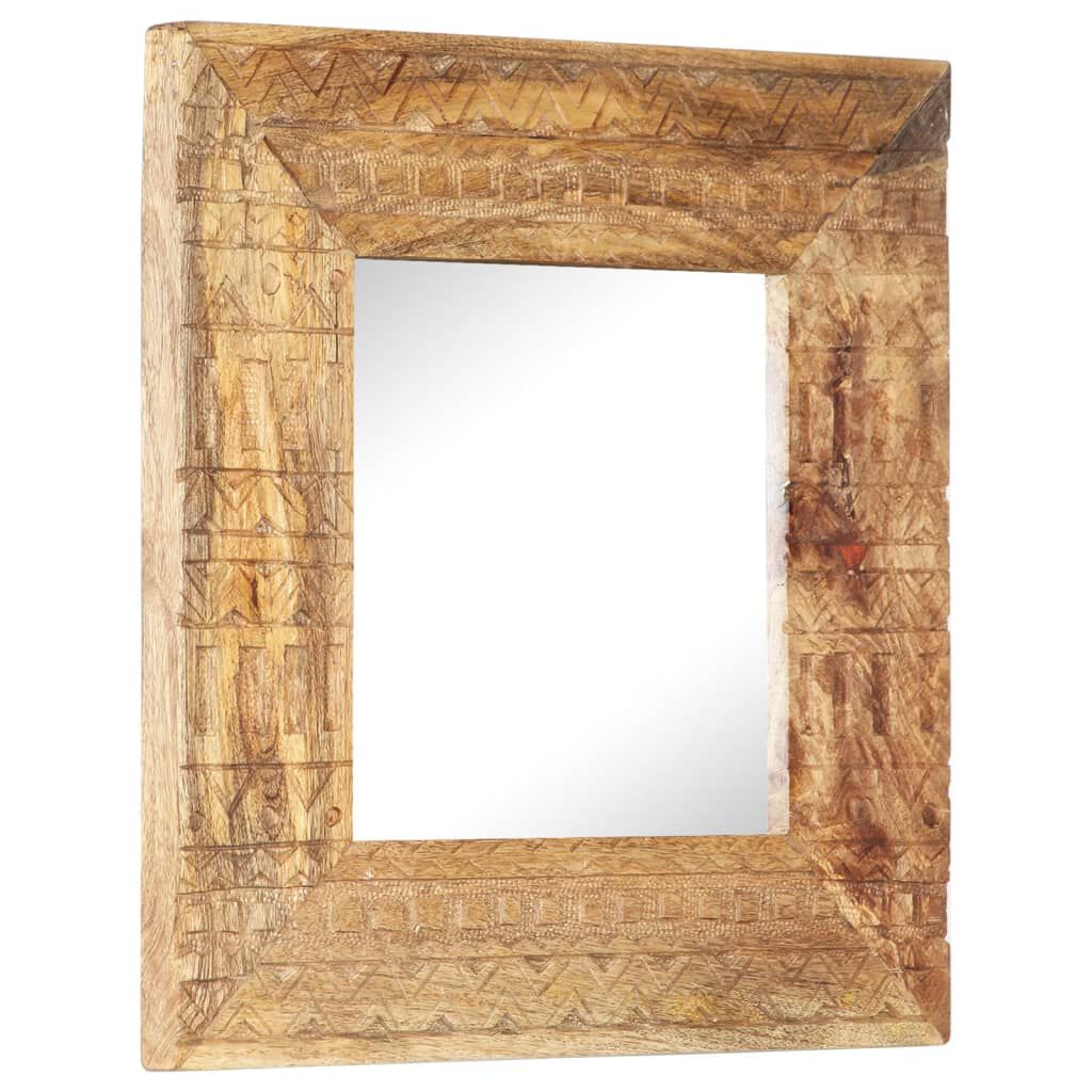 vidaXL Καθρέφτης Σκαλιστός στο Χέρι 50x50x2,5εκ. από Μασίφ Ξύλο Μάνγκο