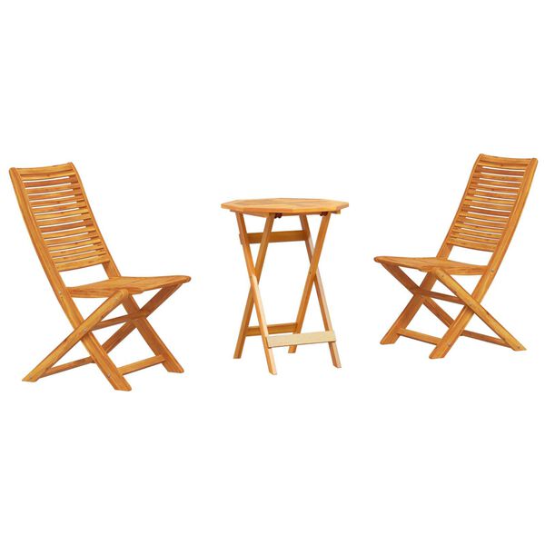 vidaXL Φορητό Σετ Μπιζερί 3 pcs Καφέ Μασίφ ξύλο ακακίας
