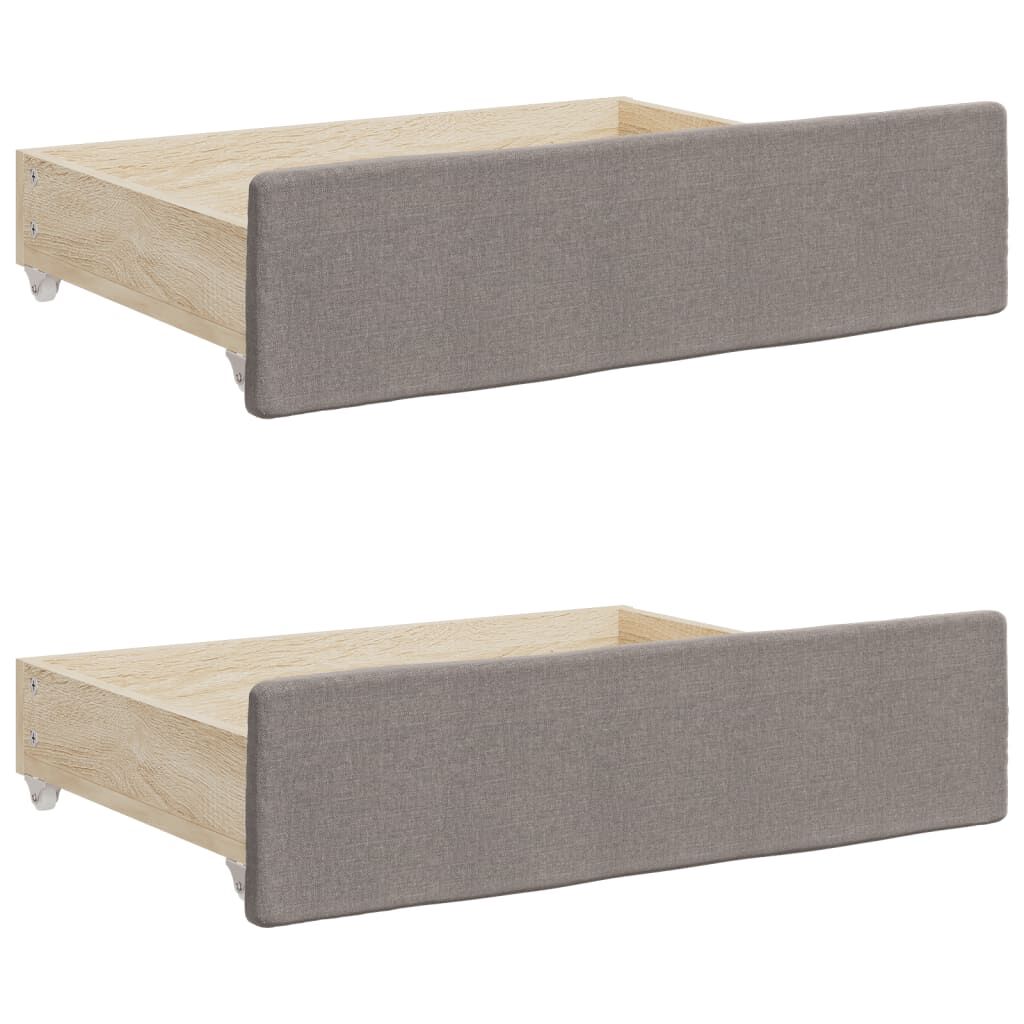 vidaXL Καναπές Κρεβάτι Συρόμενος Taupe 90x200 εκ. Ύφασμα & Συρτάρια