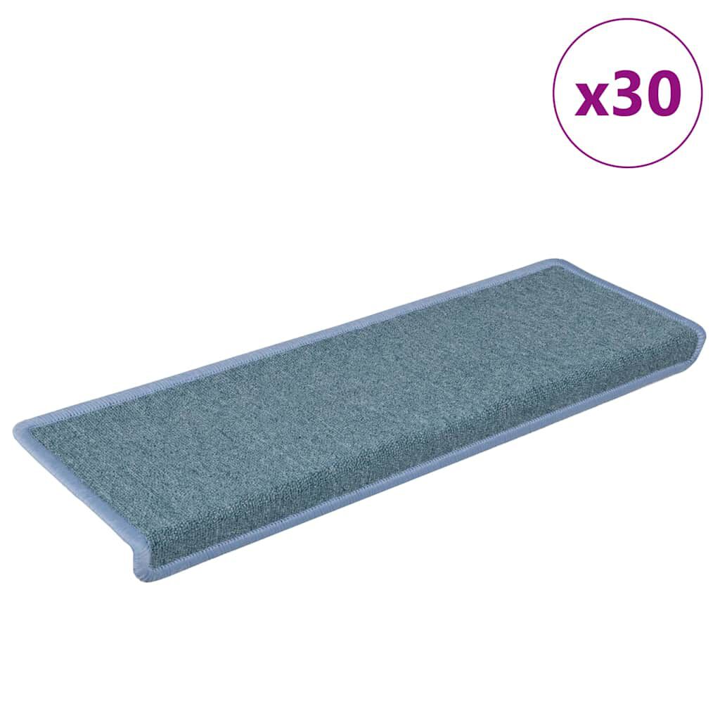 vidaXL Πατάκια Σκάλας 30 τεμ. Μπλε 65x21x4 εκ.