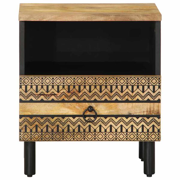 vidaXL Κρεβατοκάμαρα Μαύρο 40x33x46 cm Στερεό ακατέργαστο ξύλο Mango