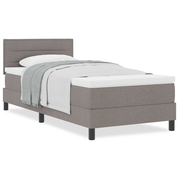 vidaXL Κρεβάτι box spring με στρώμα με στρώμα Taupe 80 x 200 cm ύφασμα
