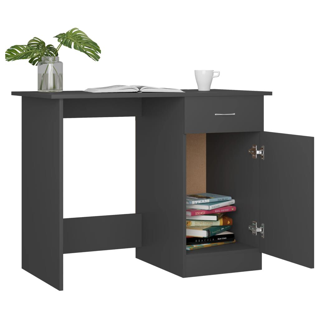 vidaXL Γραφείο Γκρι 100 x 50 x 76 εκ. από Μοριοσανίδα
