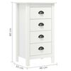 vidaXL Μπουφές Hill Λευκός 46x35x80 εκ. από Μασίφ Ξύλο Πεύκου