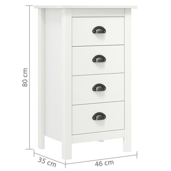 vidaXL Μπουφές Hill Λευκός 46x35x80 εκ. από Μασίφ Ξύλο Πεύκου