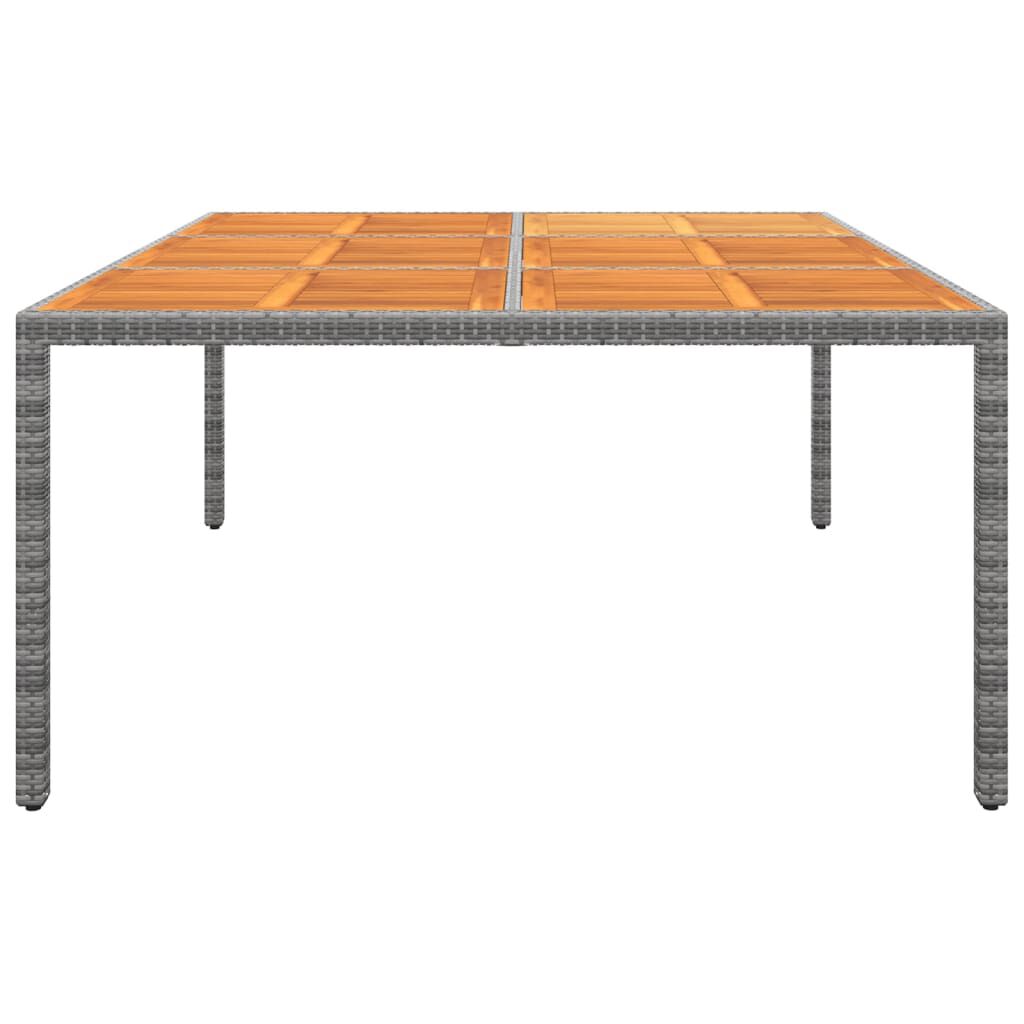 vidaXL Τραπέζι Κήπου Γκρι 200x150x75 εκ. Συνθετικό Ρατάν/Ξύλο Ακακίας