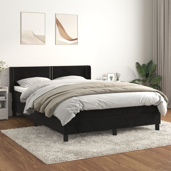 vidaXL &Kappa;&rho;&epsilon;&beta;ά&tau;&iota; Boxspring &mu;&epsilon; &Sigma;&tau;&rho;ώ&mu;&alpha; &Mu;&alpha;ύ&rho;&omicron; 140x190 &epsilon;&kappa;. &Beta;&epsilon;&lambda;&omicron;ύ&delta;&iota;&nu;&omicron;