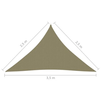vidaXL Πανί Σκίασης Τρίγωνο Μπεζ 2,5 x 2,5 x 3,5 μ. από Ύφασμα Oxford