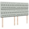 vidaXL Κρεβάτι Boxspring με Στρώμα Ανοιχτό Γκρι 200x200 εκ. Βελούδινο