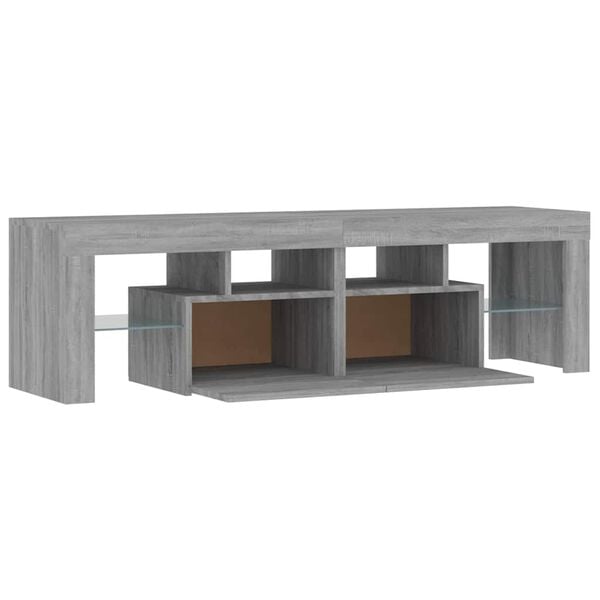 vidaXL Έπιπλο Τηλεόρασης με LED Γκρι Sonoma 140 x 36,5 x 40 εκ.
