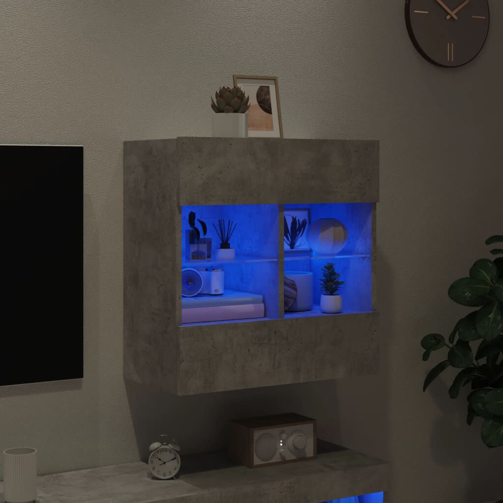 vidaXL Έπιπλο Τηλεόρασης με LED Γκρι Σκυροδέματος 58,5x30x60,5 εκ.