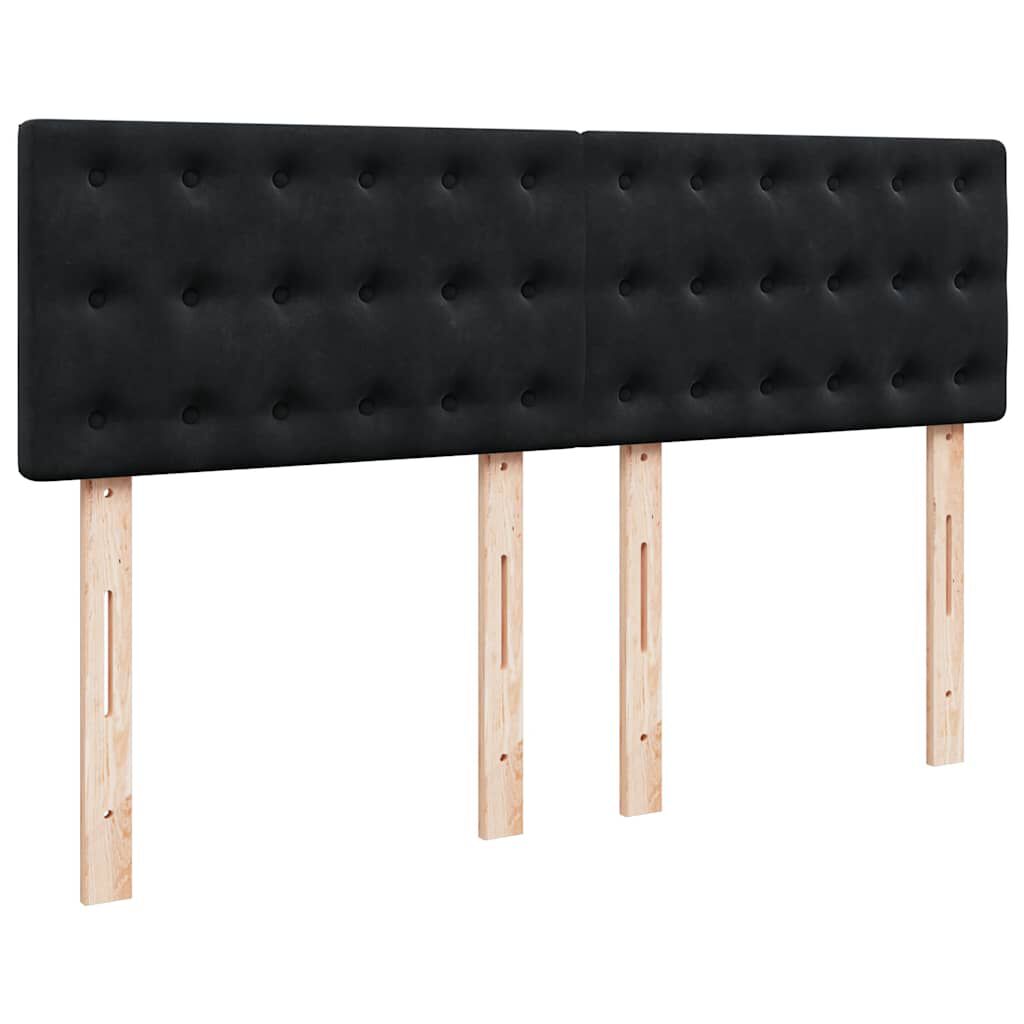 vidaXL Οθωμανικό κρεβάτι με στρώμα Μαύρο 140x190cm Βελούδο