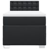 vidaXL Κρεβάτι Boxspring με Στρώμα Μαύρο 90x200εκ. από Συνθετικό Δέρμα