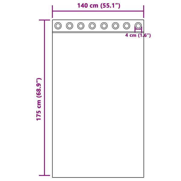 vidaXL Κουρτίνες με κουρτίνες 2 pcs Μπεζ 175 x 140 εκ. Πολυεστέρας