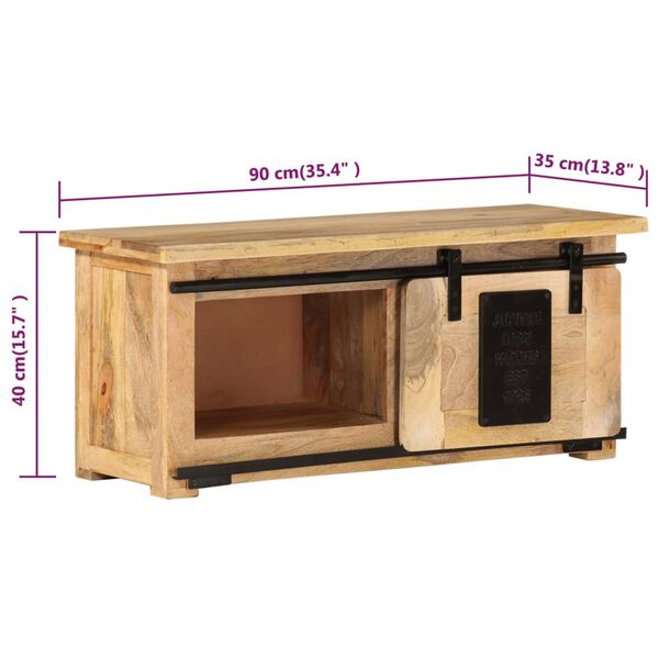 vidaXL Έπιπλο Τηλεόρασης 90 x 35 x 40 εκ. από Μασίφ Ξύλο Μάνγκο