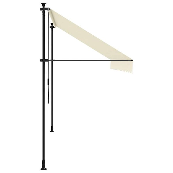 vidaXL Τέντα Συρόμενη Κρεμ 350 x 150 εκ. από Ύφασμα και Ατσάλι