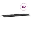 vidaXL Μαξιλάρια Πάγκου Κήπου 2 τεμ. Μαύρο 180x50x7cm Ύφασμα Oxford