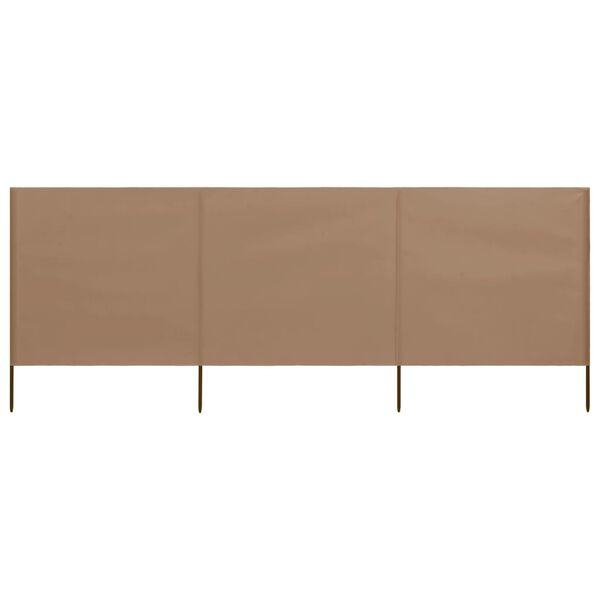 vidaXL Προστατευτικό Αέρα με 3 Πάνελ Χρώμα Taupe 400 x 120 εκ. Ύφασμα