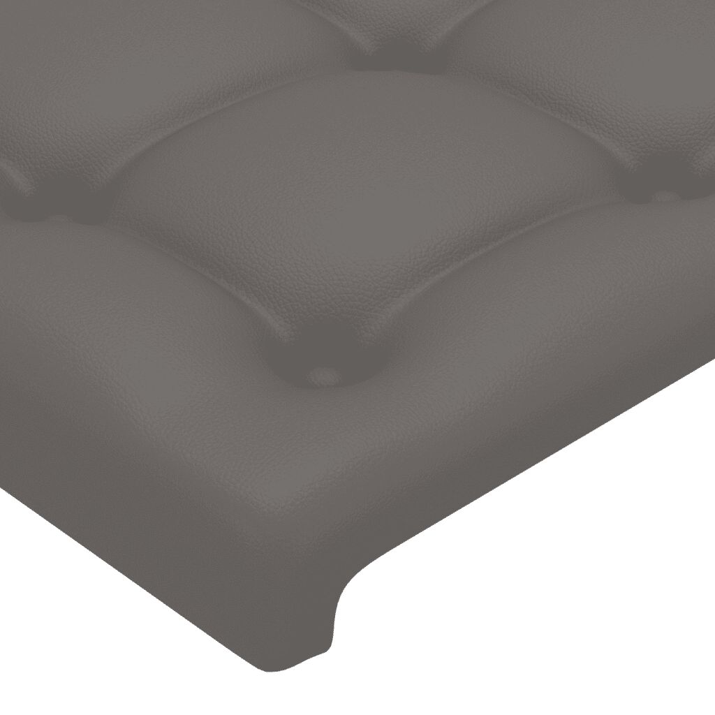 vidaXL Κρεβάτι Boxspring με Στρώμα Γκρι 180x200 εκ. Συνθετικό Δέρμα