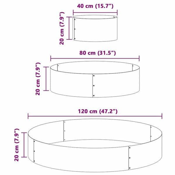vidaXL Γλάστρα Κήπου Ασημί 120 x 120 x 20 εκ. Γαλβανισμένος χάλυβας