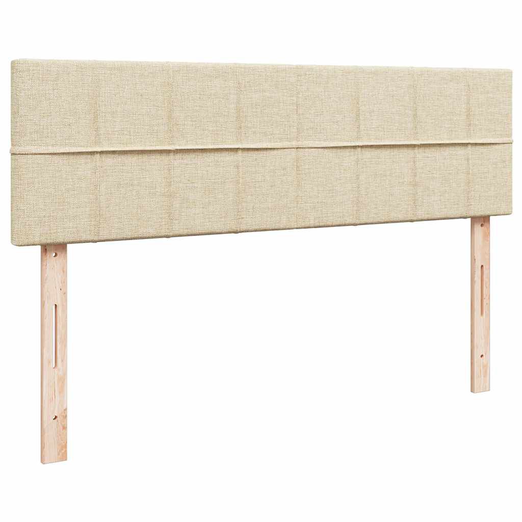 vidaXL Οθωμανικό κρεβάτι με στρώμα Cream 140x200cm ύφασμα
