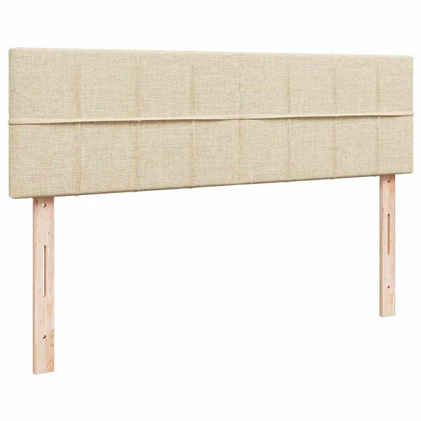 vidaXL Οθωμανικό κρεβάτι με στρώμα Cream 140x200cm ύφασμα