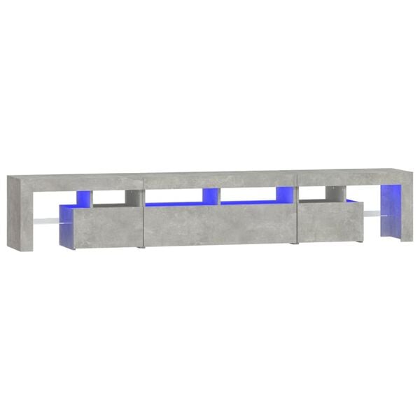 vidaXL Έπιπλο Τηλεόρασης με LED Γκρι Σκυροδέματος 230x36,5x40 εκ.