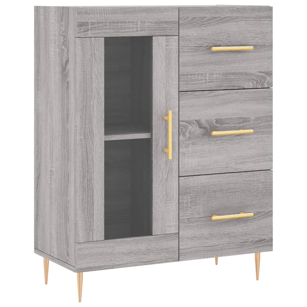 vidaXL Ντουλάπι Γκρι Sonoma 69,5 x 34 x 180 εκ. Επεξεργασμένο Ξύλο