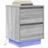 vidaXL Κομοδίνο με φώτα LED Γκρι Sonoma 38x34x50 cm