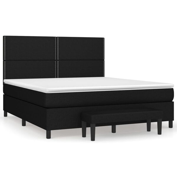 vidaXL &Kappa;&rho;&epsilon;&beta;ά&tau;&iota; Boxspring &mu;&epsilon; &Sigma;&tau;&rho;ώ&mu;&alpha; &Mu;&alpha;ύ&rho;&omicron; 180x200 &epsilon;&kappa;. &Upsilon;&phi;&alpha;&sigma;&mu;ά&tau;&iota;&nu;&omicron;