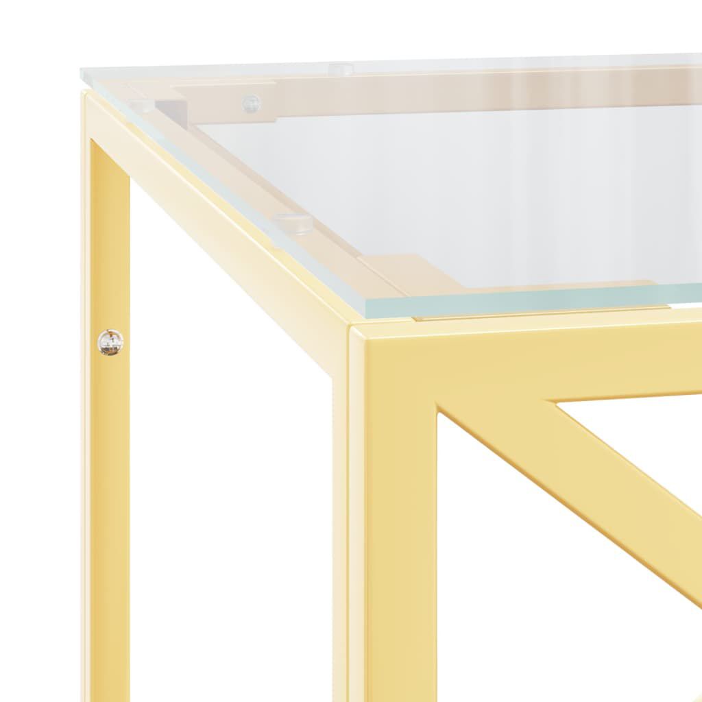 vidaXL Τραπέζι Σαλονιού 110x45x45 εκ. από Ανοξ. Ατσάλι και Γυαλί