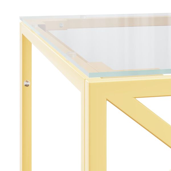 vidaXL Τραπέζι Σαλονιού 110x45x45 εκ. από Ανοξ. Ατσάλι και Γυαλί