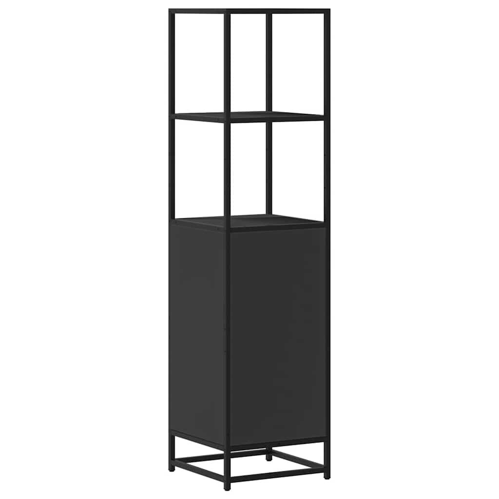 vidaXL Highboard Μαύρο 35,5x35x139 cm Κατασκευασμένο ξύλο και μέταλλο