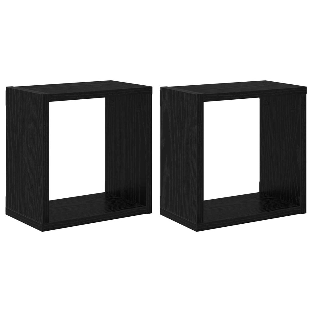vidaXL Ράφια Τοίχου Μαύρη Βελανιδιά MDF 26 x 15 x 26 εκ. Ράφια Τοίχου