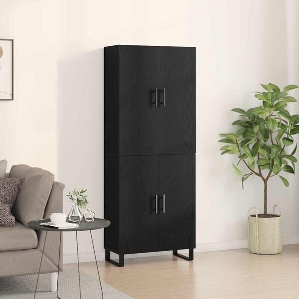 vidaXL Highboard 2 pcs &Mu;&alpha;ύ&rho;&eta; &delta;&rho;&upsilon;&sigmaf; 69,5 x 34 x 180 &epsilon;&kappa;.