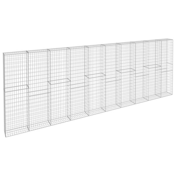 vidaXL Συρματοκιβώτιο Τοίχος 600x30x200 εκ. Γαλβαν.Χάλυβας + Καλύμματα