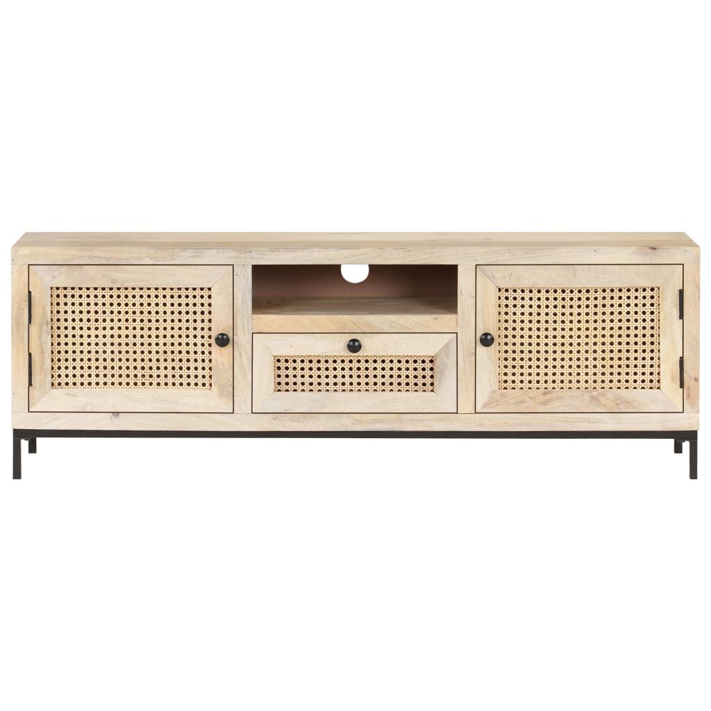 vidaXL Έπιπλο Τηλεόρασης 120x30x40 εκ. Ξύλο Μάνγκο/Φυσικό Ζαχαροκάλαμο