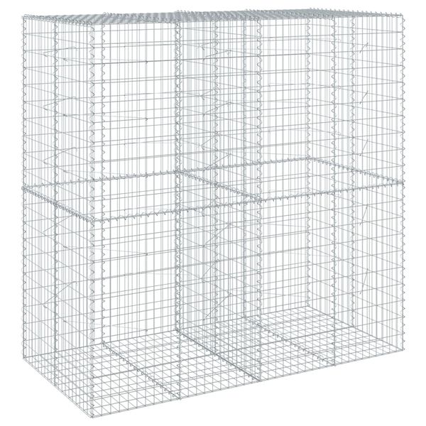 vidaXL Συρματοκιβώτιο με Κάλυμμα 200x100x200εκ από Γαλβανισμένο Χάλυβα