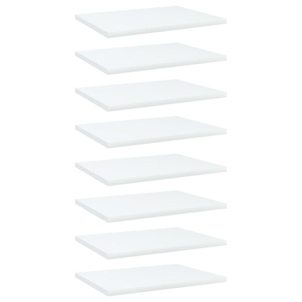 vidaXL Ράφια Βιβλιοθήκης 8 τεμ. Λευκά 40x30x1,5 εκ. από Μοριοσανίδα