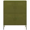 vidaXL Ντουλάπι Αποθήκευσης Πράσινο Λαδί 80x35x101,5 εκ. από Ατσάλι