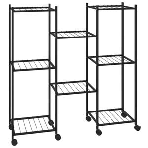 vidaXL Βάση Λουλουδιών με Ρόδες 83 x 25 x 83,5 εκ. Μαύρη Σιδερένια